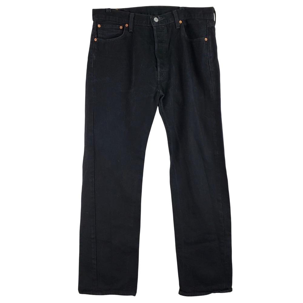 Levi's 501 Original Fit Jeans Mens 36x32 Black Straight Leg Denim Classic
